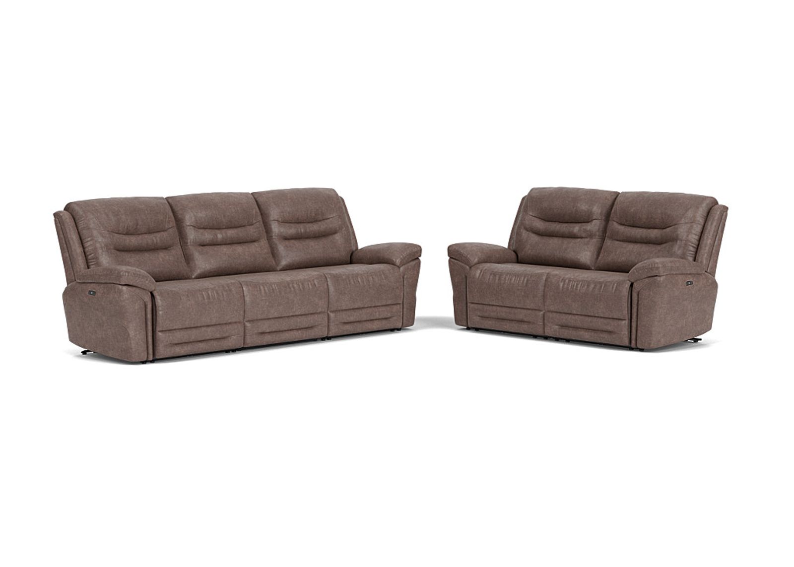 Splash 2 Power Sofa & Loveseat in Brown