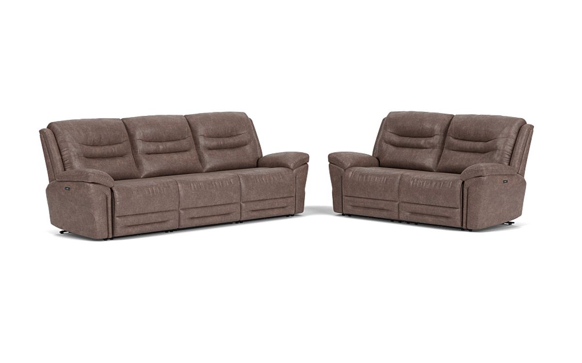 Splash 2 Power Sofa & Loveseat in Brown