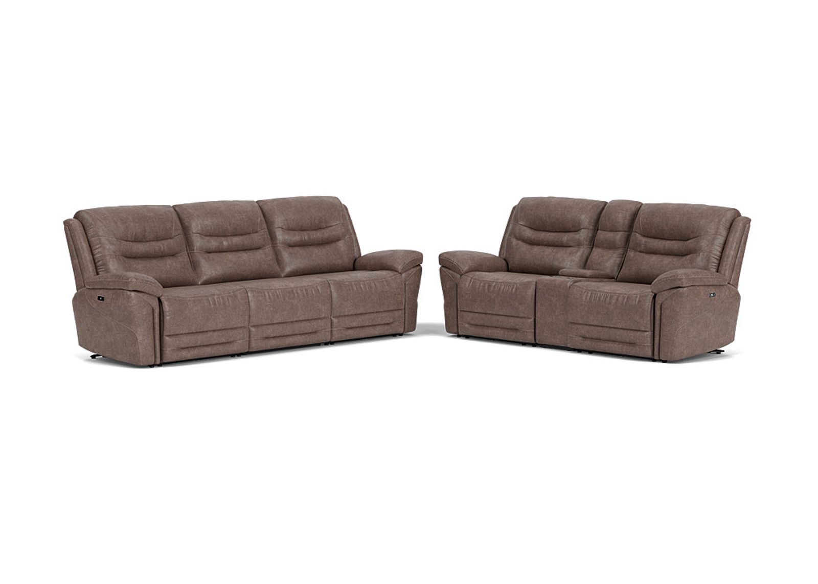 Splash 2 Power Sofa & Console Loveseat in Brown