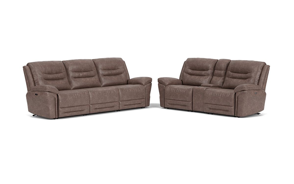 Splash 2 Power Sofa & Console Loveseat in Brown