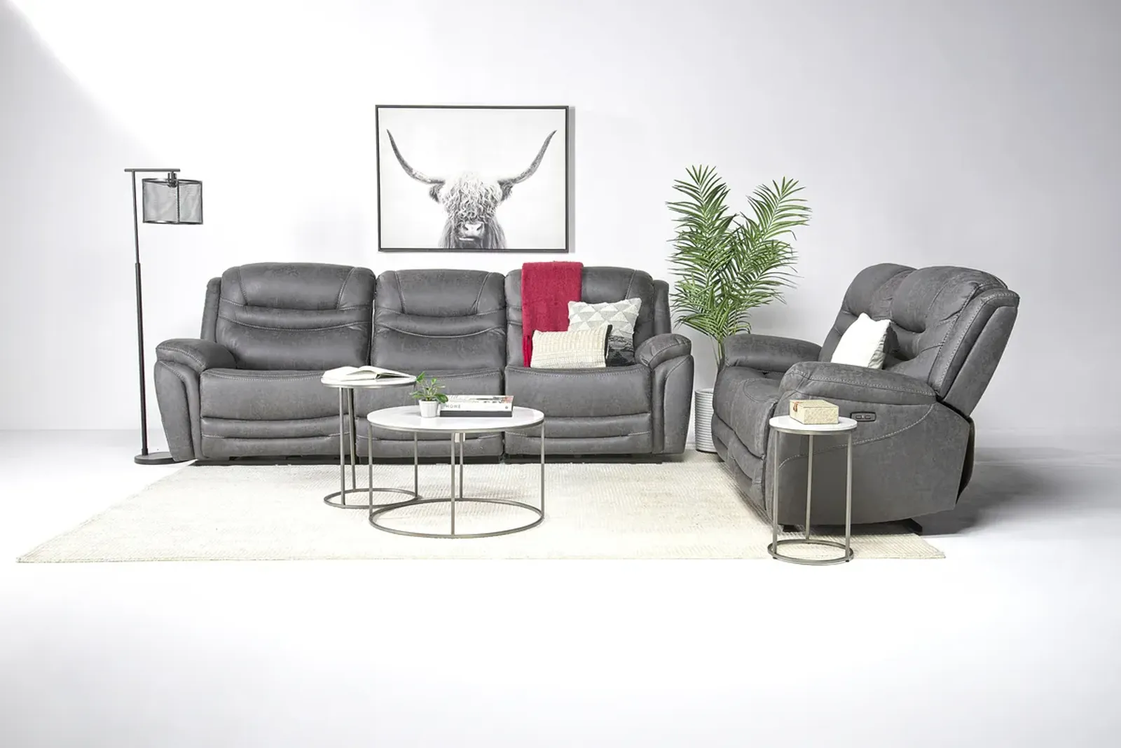 Splash 2 Power Loveseat in Gray