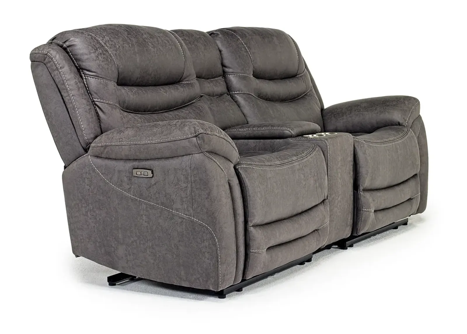 Splash 2 Power Console Loveseat in Gray