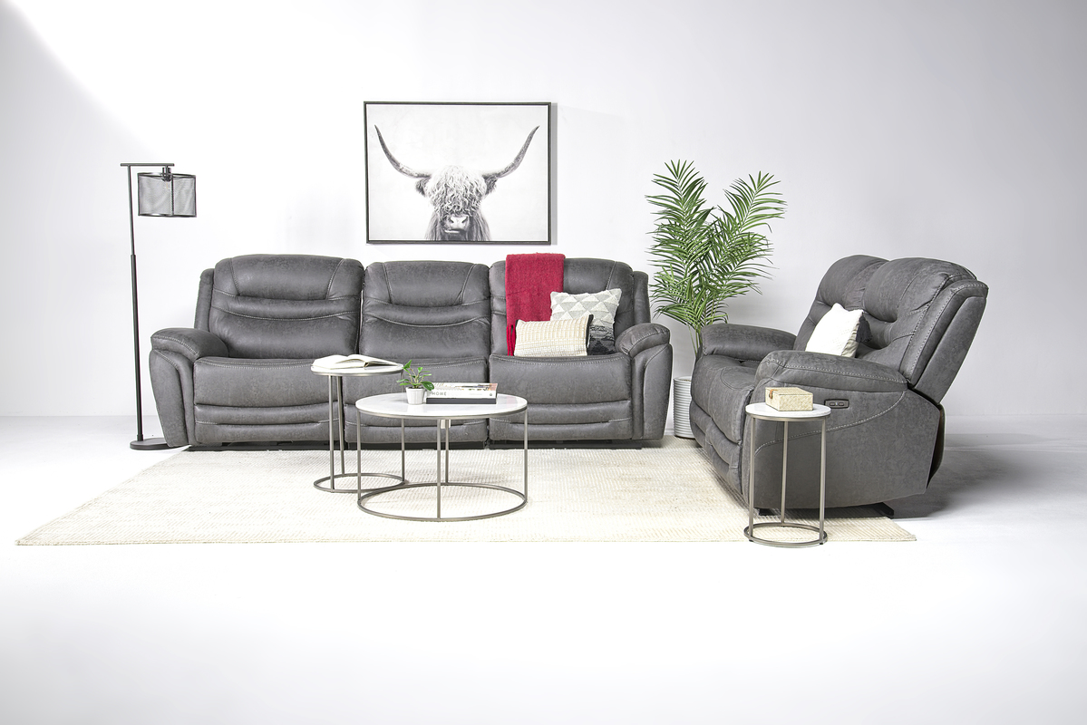 Splash 2 Power Sofa & Loveseat in Gray