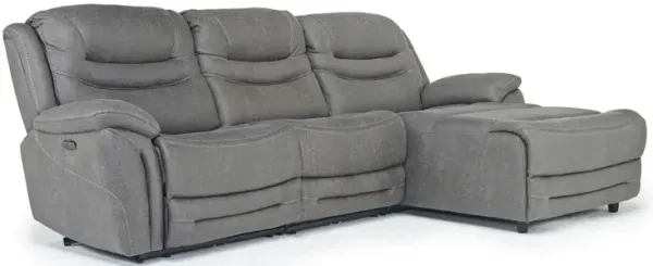 Splash 2 Power Sofa Chaise in Gray, Right Facing