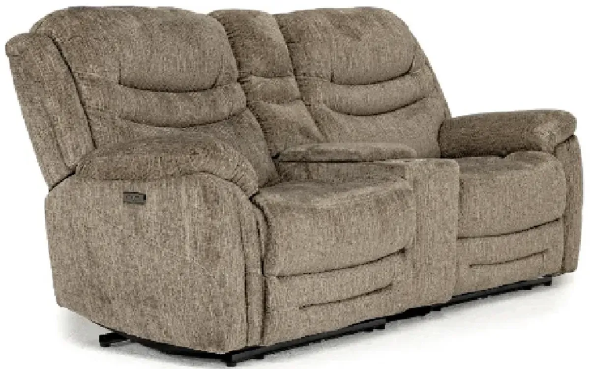 Cavala 2 Power Console Loveseat in Taupe