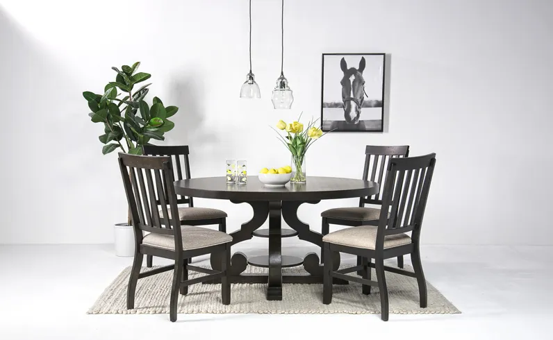 Dapper Counter Height Dining Table & 4 Stools in Gray