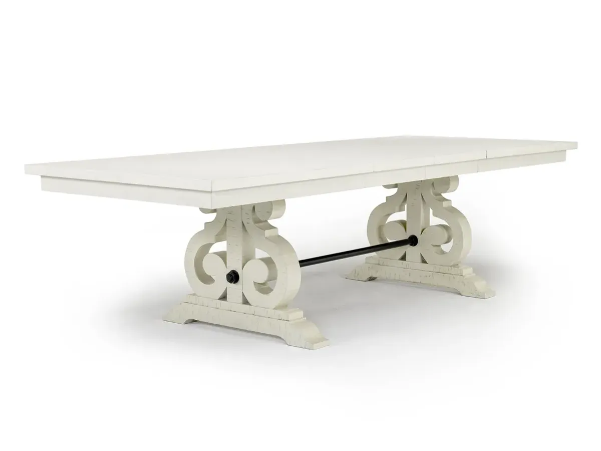 Stone Extendable Dining Table in White