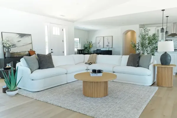 Stratus Crypton Performance 5 Piece Sectional in Jennie Snow