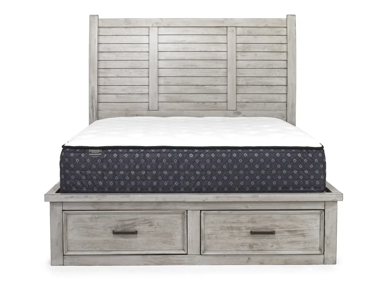 Sullivan Panel Bed w/ Storage in Drift Gray, Queen