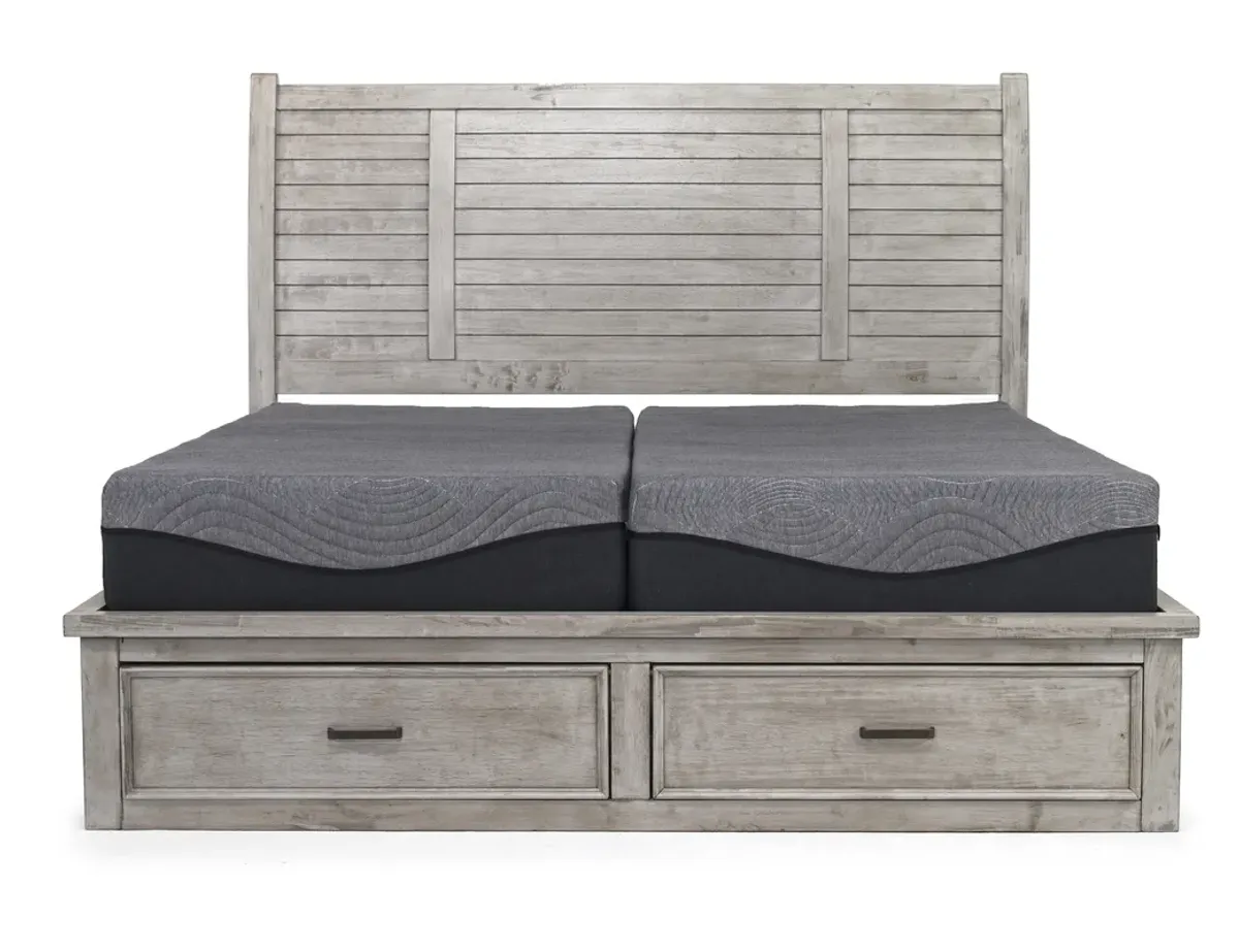 Sullivan Panel Bed w/ Storage in Drift Gray, Eastern King