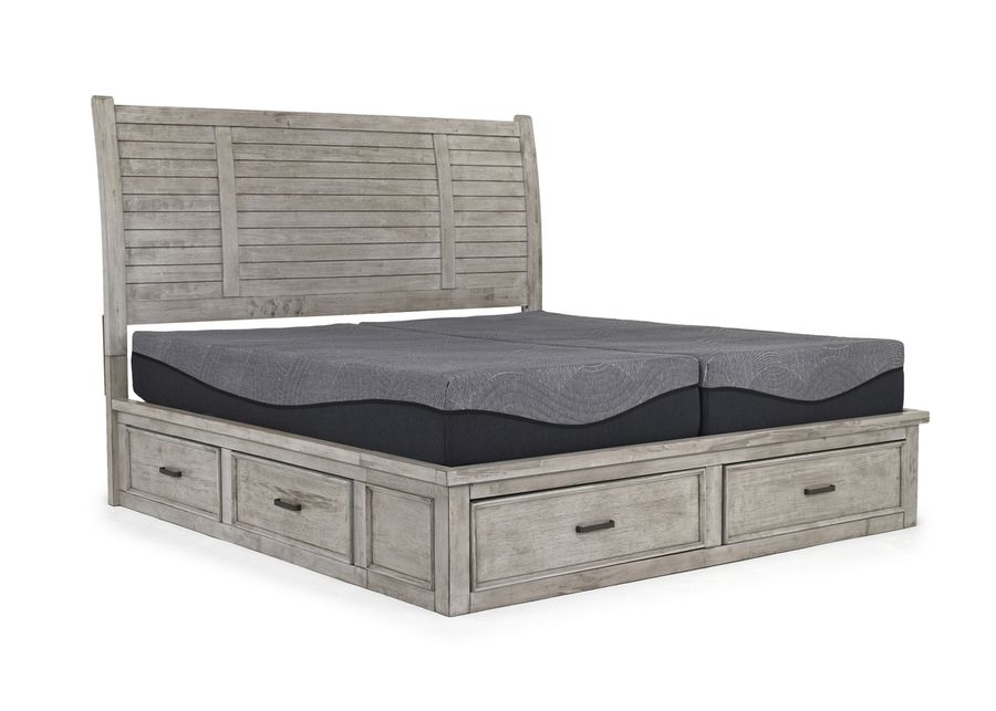 Sullivan Panel Bed w/ Storage in Drift Gray, Eastern King