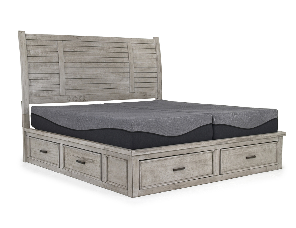 Sullivan Panel Bed w/ Storage in Drift Gray, Eastern King