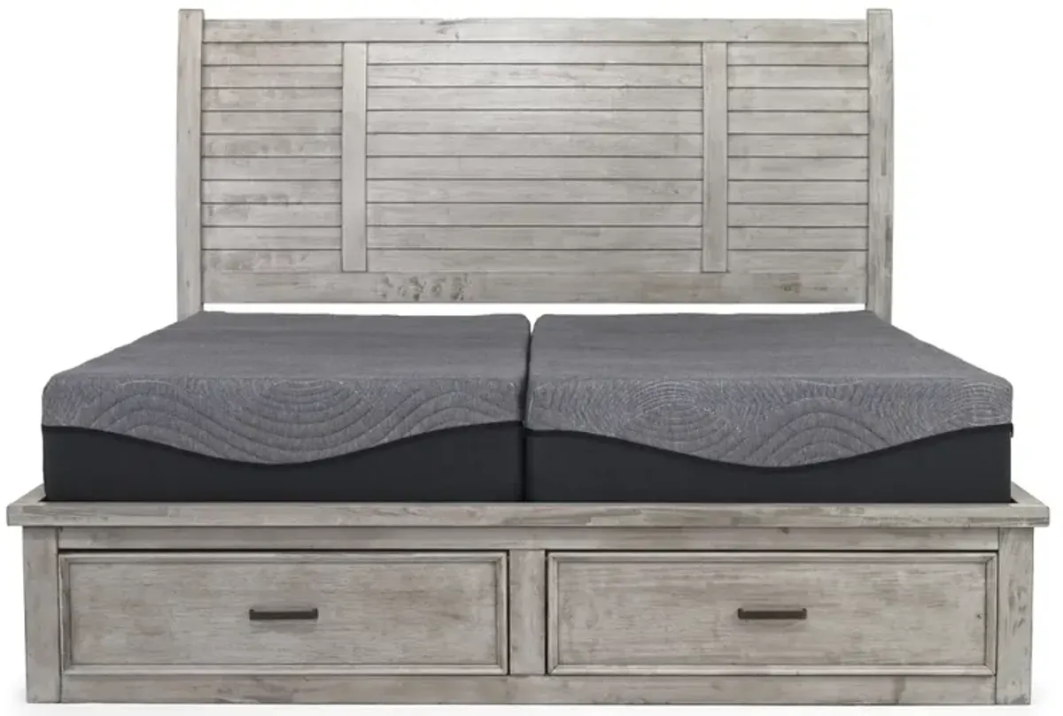 Sullivan Panel Bed w/ Storage in Drift Gray, Eastern King