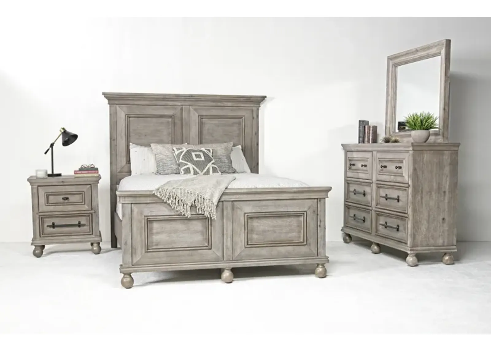 Summer House Panel Bed, Dresser & Mirror in Fieldstone, Queen