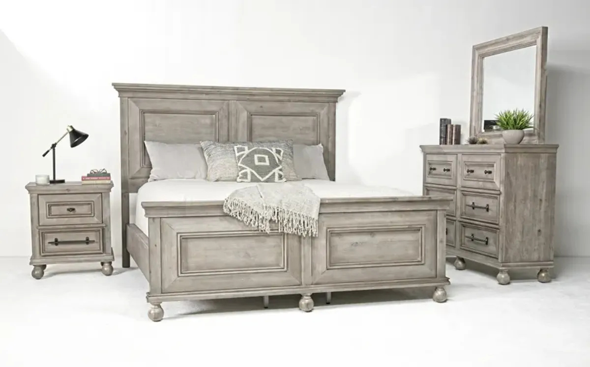 Summer House Panel Bed, Dresser, Mirror & Nightstand in Fieldstone, CA King