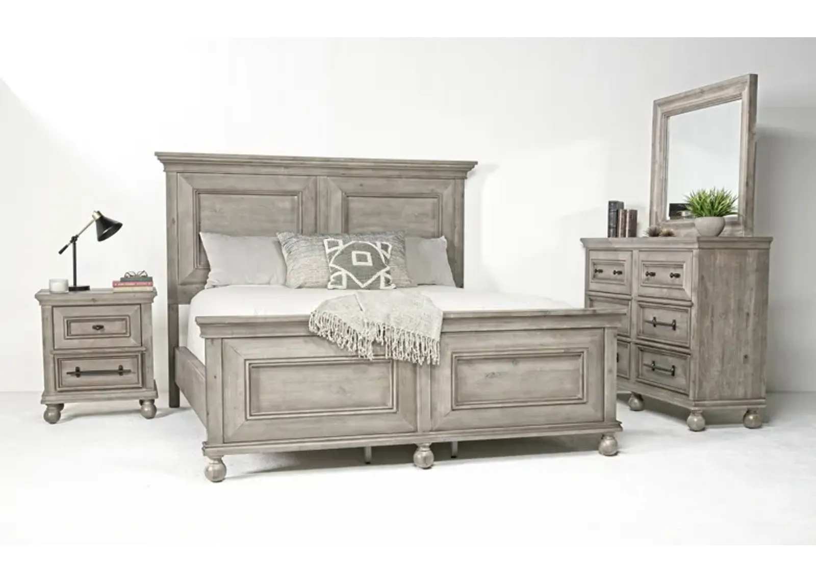 Summer House Panel Bed, Dresser & Mirror in Fieldstone, Eastern King