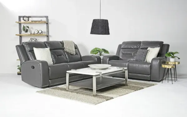 Tahoe Reclining Sofa & Loveseat in Charcoal
