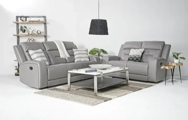 Tahoe Reclining Sofa & Loveseat in Light Gray