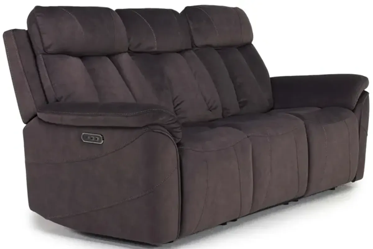 Tate 2 Power Sofa & Gliding Console Loveseat in Mink