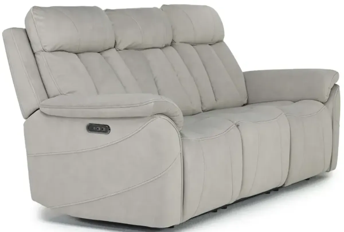 Tate 2 Power Sofa & Gliding Console Loveseat in Dove