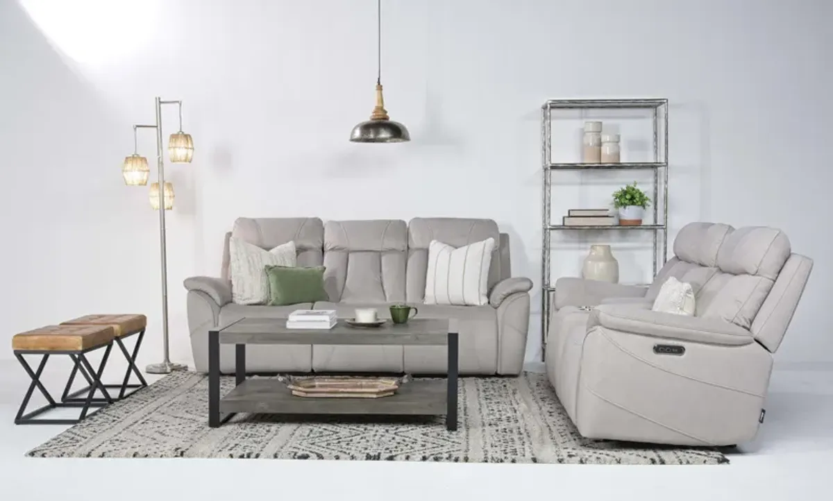 Tate 2 Power Sofa & Gliding Console Loveseat in Dove