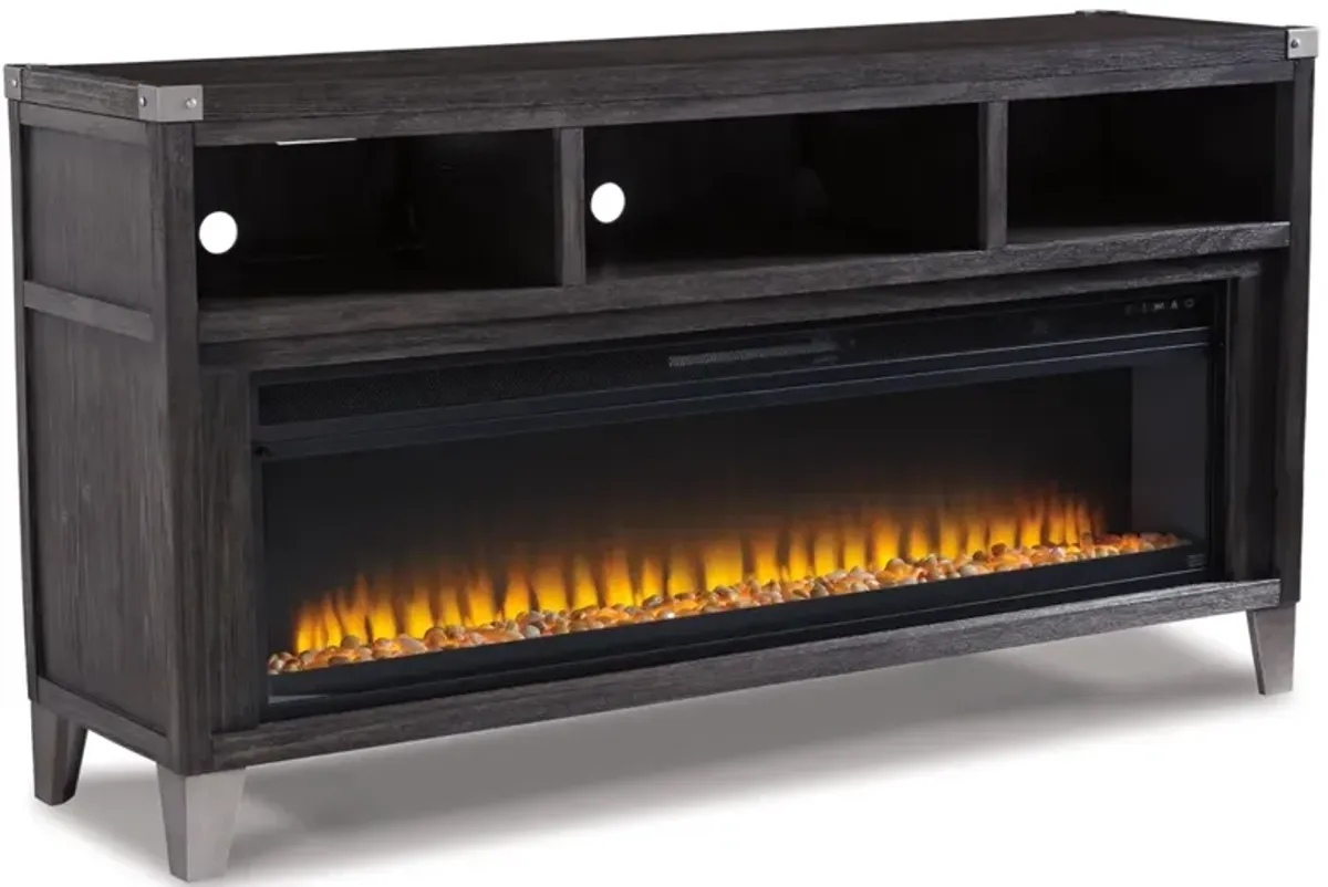 Todoe Fireplace Console w/ insert in Gray