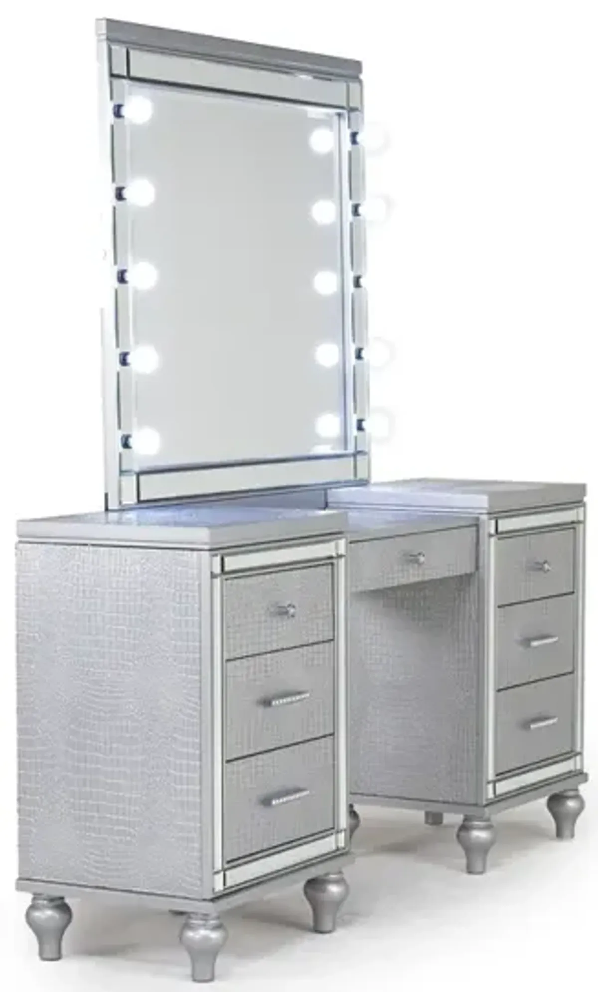 Valentino Vanity & Mirror in Silver