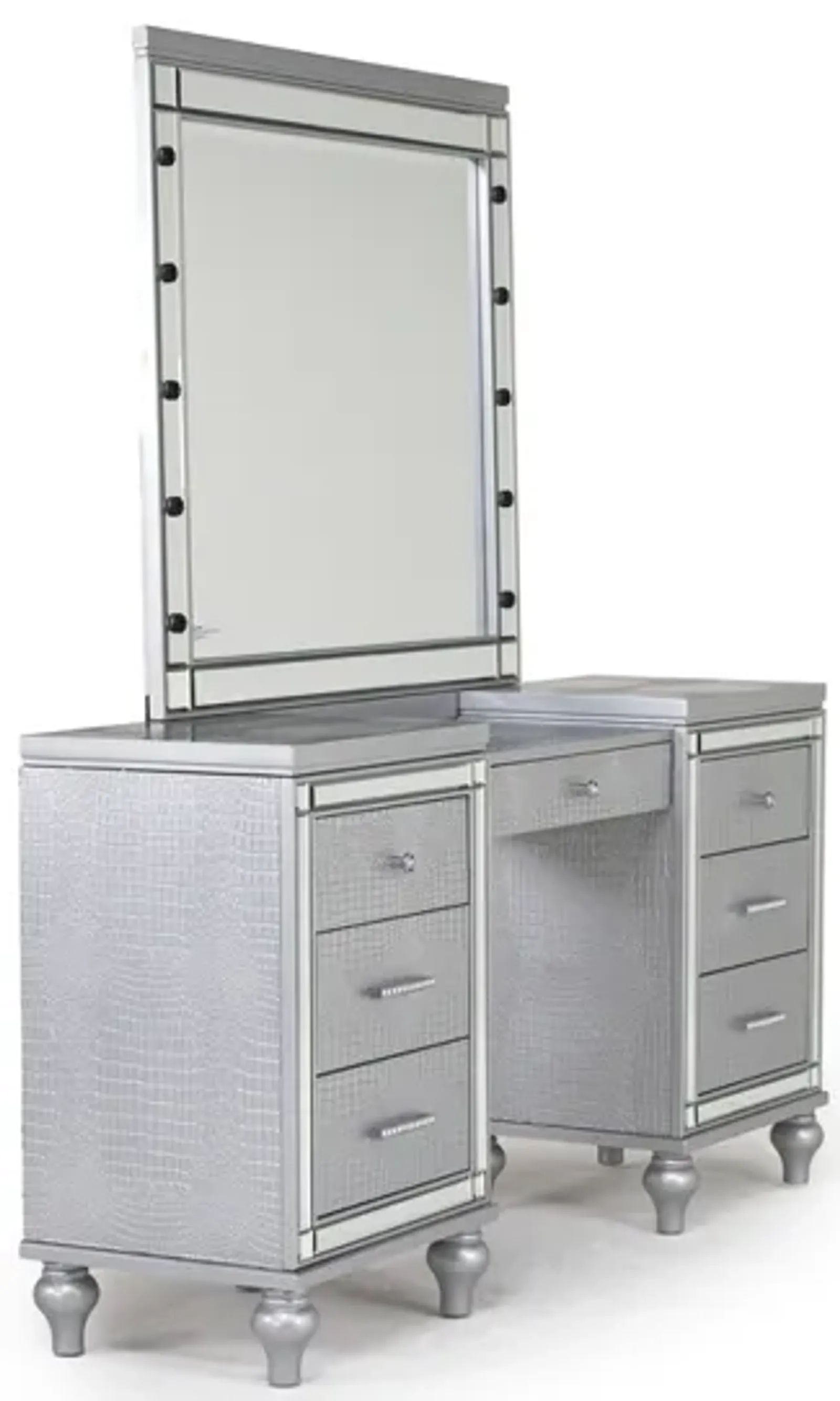 Valentino Vanity & Mirror in Silver