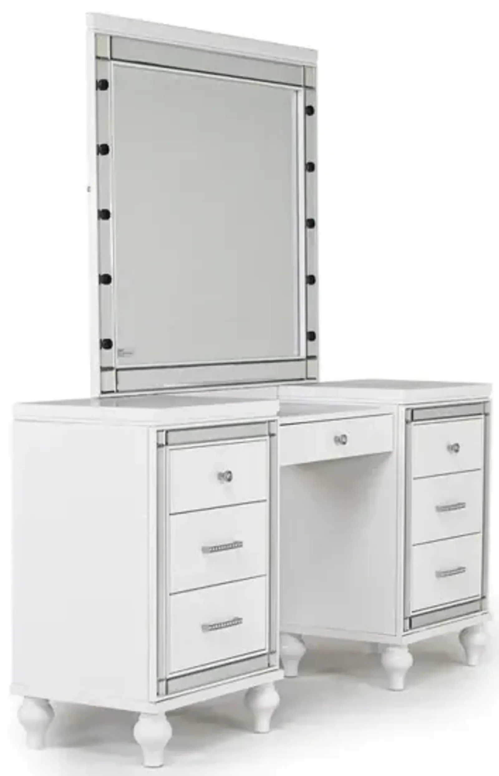 Valentino Vanity Mirror & Stool in White