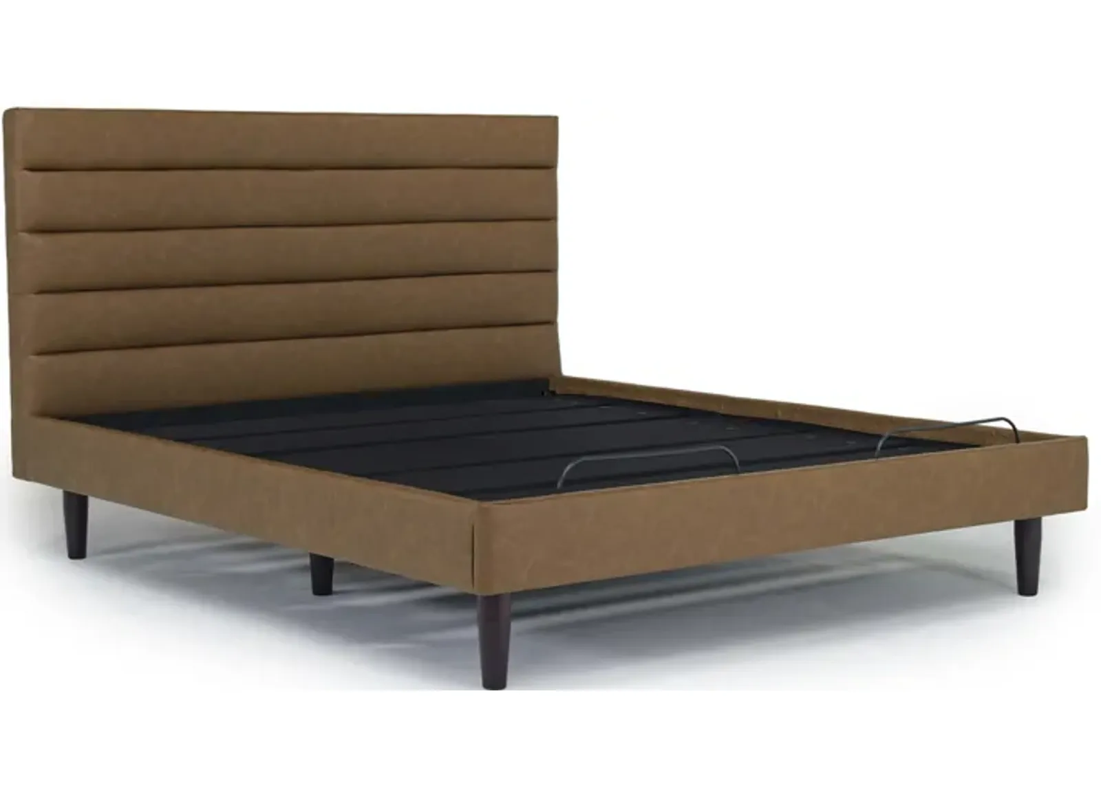 Vista Upholstered Adjustable Foundation Bed in Brown, CA King