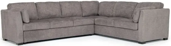 Vivian Sleeper Sofa Sectional w/ Drop Table In Handwoven Pewter, Left Facing