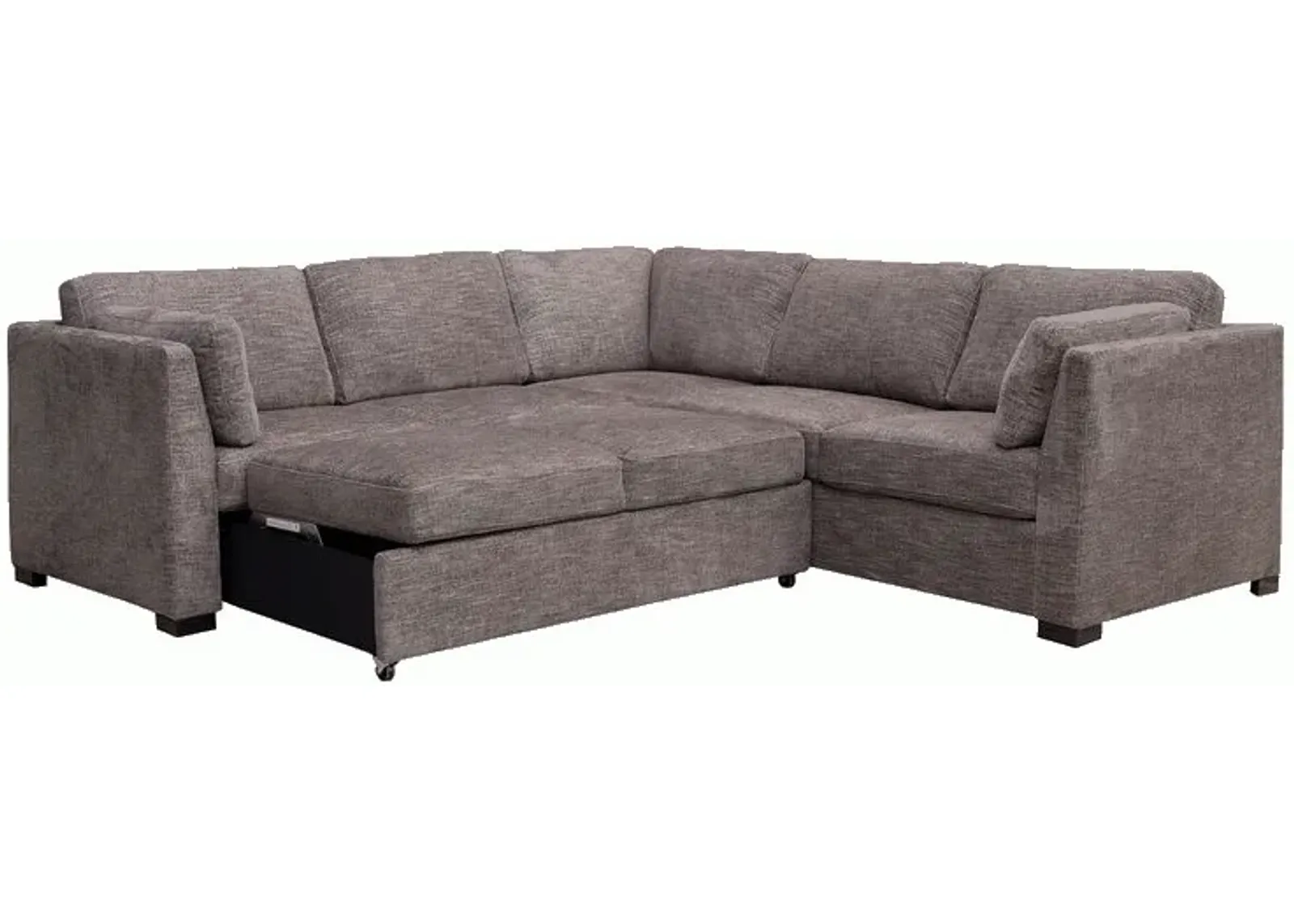 Vivian Full Tux Sleeper Sectional in Gray Fabric (FB), Left Facing