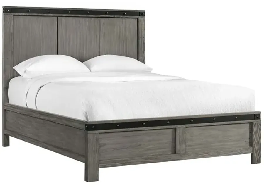 Wade Panel Bed in Gray, Queen