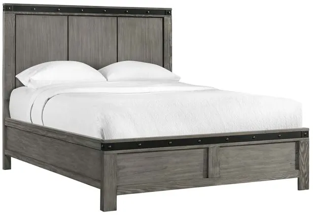 Wade Panel Bed in Gray, Queen