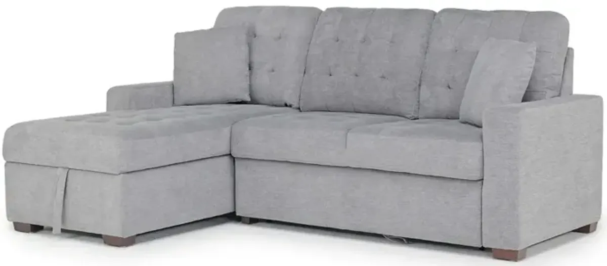 Waitsfield Full Pullout Sofa Chaise in Gray, Left Facing