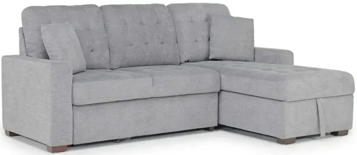 Waitsfield Full Pullout Sofa Chaise in Gray, Right Facing