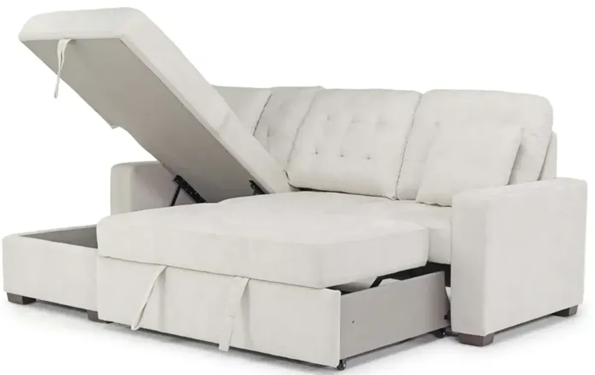 Waitsfield Full Pullout Sofa Chaise in Beige, Left Facing