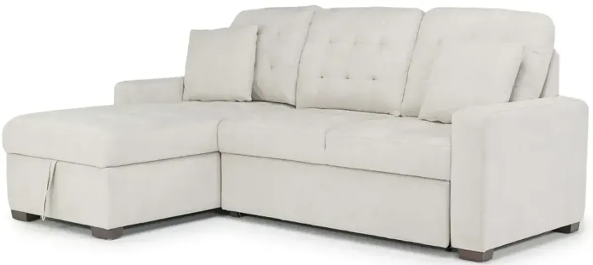 Waitsfield Full Pullout Sofa Chaise in Beige, Left Facing