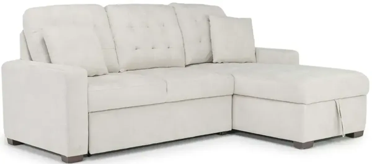 Waitsfield Full Pullout Sofa Chaise in Beige, Right Facing