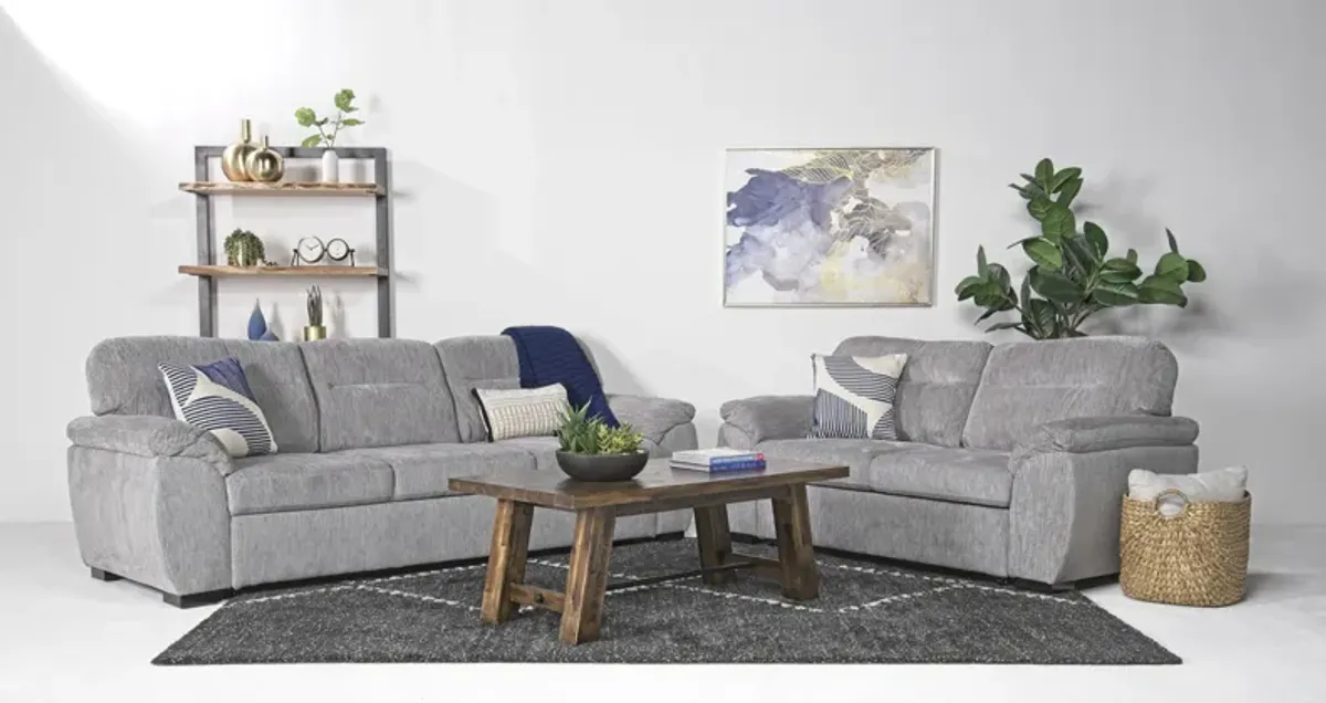 Wanda Queen Pullout Sofa & Full Pullout Loveseat in California Gray