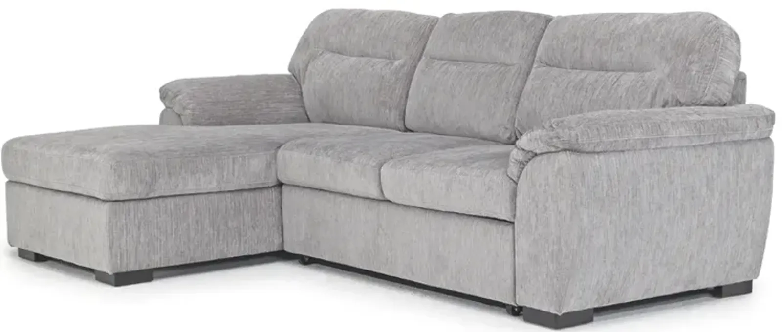 Wanda Full Pullout Sofa Chaise in California Gray, Left Facing