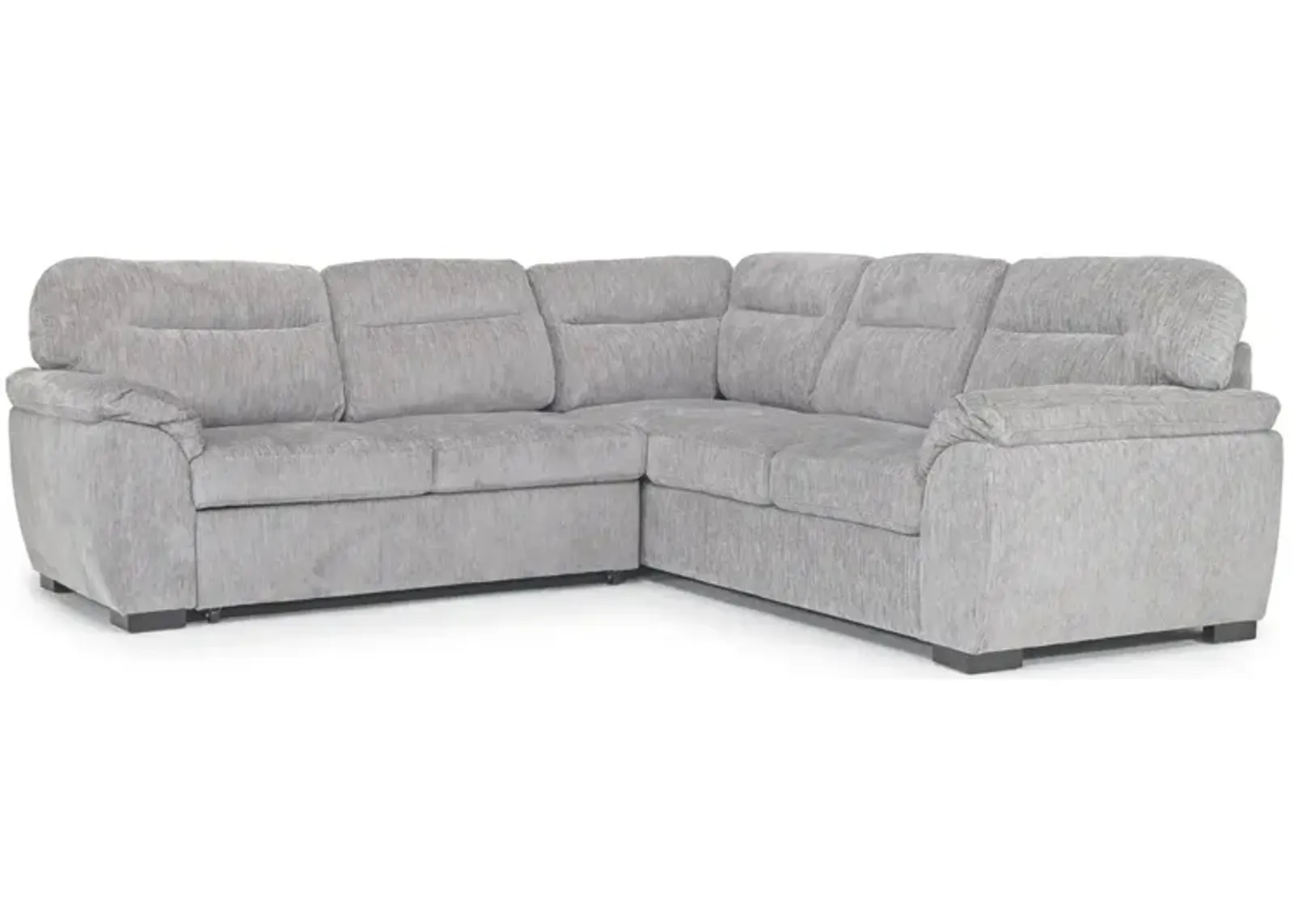 Wanda Full Tux Sleeper Sectional in California Gray, Left Facing