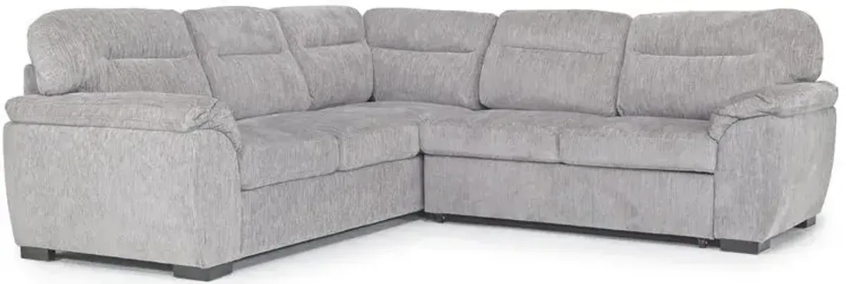 Wanda Full Tux Sleeper Sectional in California Gray, Right Facing