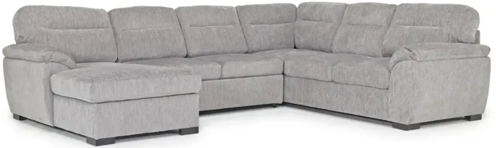 Wanda Full Pullout Tux Chaise Sectional in California Gray, Left Facing