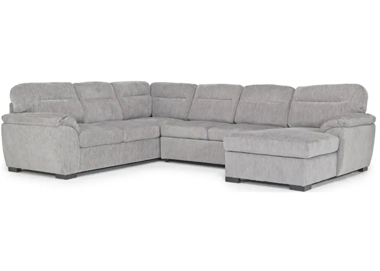 Wanda Full Pullout Tux Chaise Sectional in California Gray, Right Facing