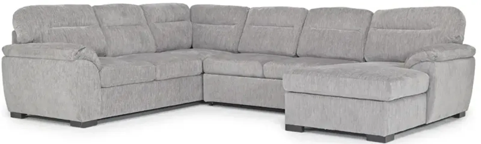 Wanda Full Pullout Tux Chaise Sectional in California Gray, Right Facing