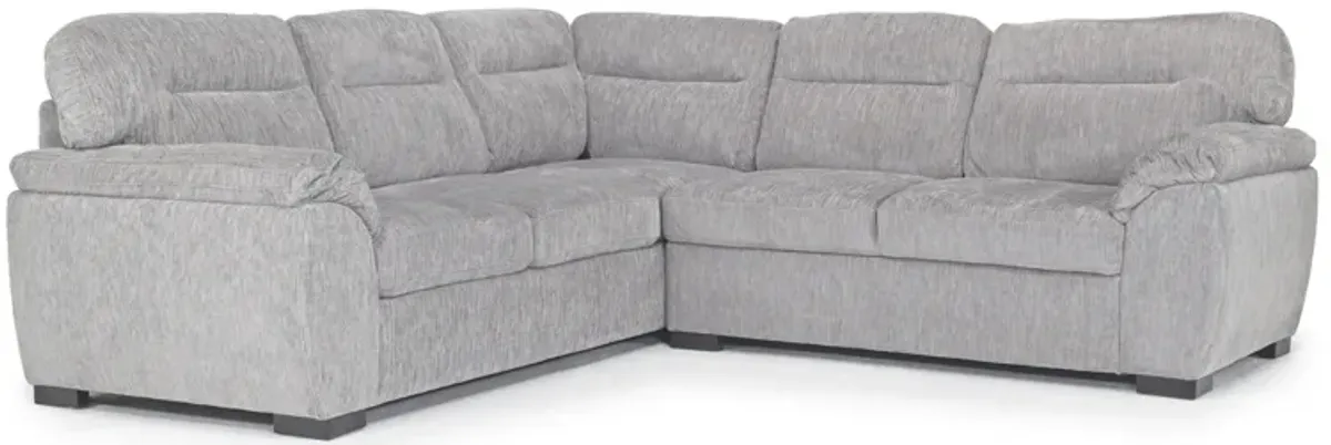 Wanda Tux Sofa Sectional in California Gray, Right Facing