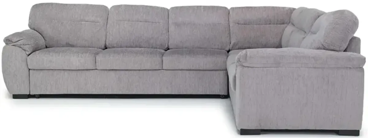 Wanda Sleeper Sofa Sectional w/ Drop Table in Gray, Left Facing