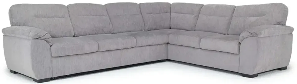 Wanda Sleeper Sofa Sectional w/ Drop Table in Gray, Left Facing