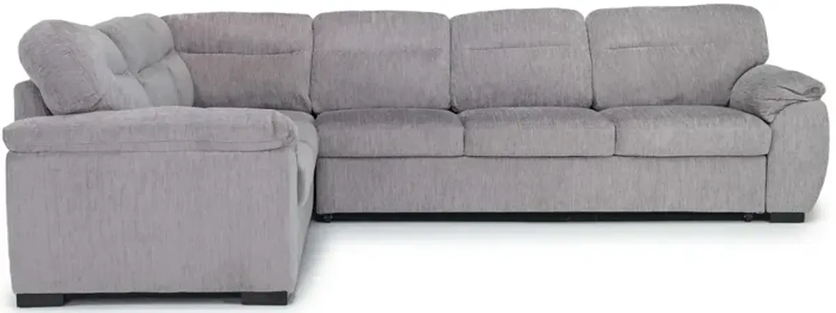 Wanda Sleeper Sofa Sectional w/ Drop Table in Gray, Right Facing